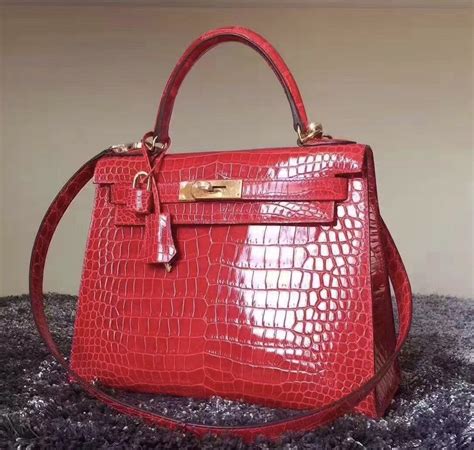 hermes kelly bag red crocodile|Hermes Kelly Bag second hand.